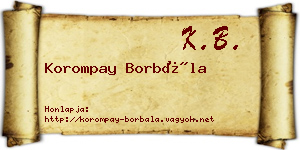 Korompay Borbála névjegykártya